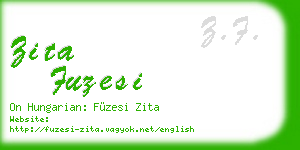zita fuzesi business card